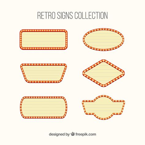 Six signals with lights | Free Vector #Freepik #freevector #theater-sign #theatre-sign #light-sign #retro-light Theatre Audience, Theater Sign, Vintage Movie Theater, Cinema Sign, Retro Signage, Theatre Sign, Youtube Ideas, Theatre Lighting, Vintage Theatre