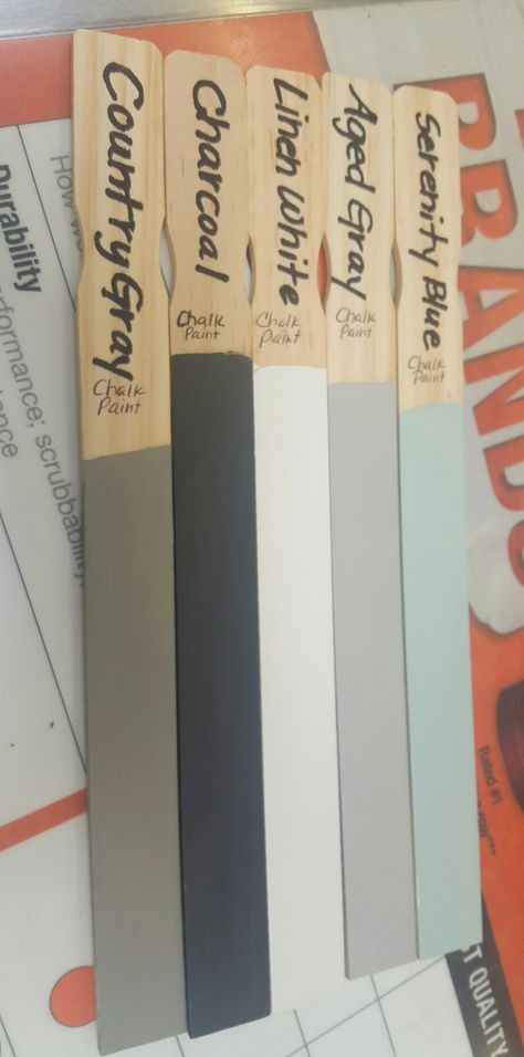 Rustoleum Chalked paint HomeDepot selection Chalk Paint Colors Furniture, Brownstone Kitchen, Rustoleum Chalked, Chalk Spray Paint, Rustoleum Chalk Paint, Restored Furniture, Gray Chalk Paint, Revamp Furniture, Paint Color Chart