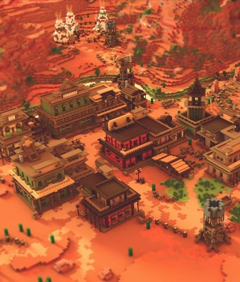 Acacia Village Minecraft, Minecraft Old West Builds, Minecraft Old West Town, Minecraft Cowboy Town, Old Western Minecraft Builds, Minecraft Mesa Build Ideas, Badlands House Minecraft, Western Town Map, Western House Minecraft