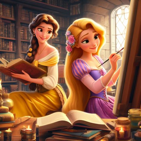 Princess Outfits Disney, Belle And Rapunzel, Aesthetic Rapunzel, Fairytale Disney, Princess Dress Fairytale, Disney Princess Dress, Disney Character Art, Disney Princess Outfits, Characters Disney