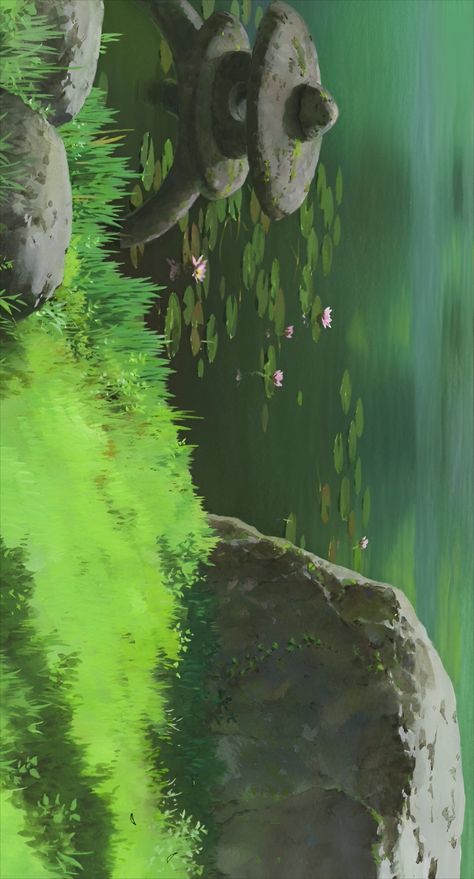 Ghibli Studios Scenery, Ghibli Environment, Studio Ghibli Environment, Studio Ghibli The Boy And The Heron, Ghibli Landscape Scenery, Ghibli Nature Scenes, Anime Expo, Studio Ghibli, Illustration Art