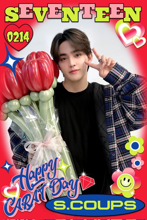 240214 HAPPY BIRTHDAY TO CARAT💎💕 | Scoups Seung Cheol, Seventeenth Birthday, S.coups Svt, Seventeen Leader, Choi Seungcheol, Vernon Chwe, S.coups Seventeen, Seventeen Scoups, Seventeen Debut