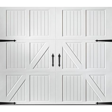 Garage Door White, Garage Door With Windows, Cheap Garage Doors, Pella Doors, Carriage Garage Doors, Single Garage Door, White Garage, Garage Door Windows, Garage Door Types