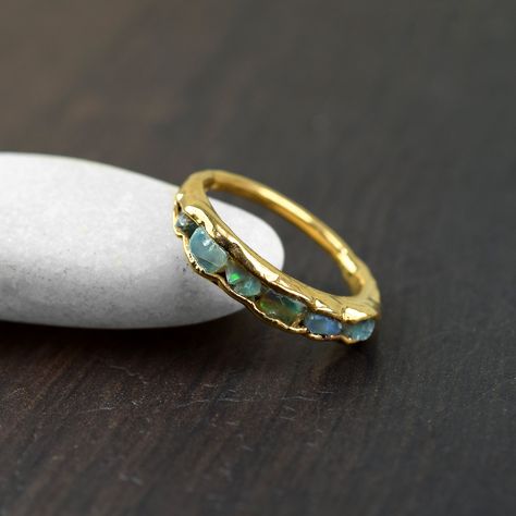 Natural Tiny Raw Fire Opal Gemstone Ring \ Multi Opal Ring \ Dainty Band Ring \ Gift For Love \ Boho Rings \ Delicate Ring \ Gift For Bride Raw Opal Jewelry, Rings Delicate, Statement Rings Unique, Boho Wedding Ring, Raw Opal Ring, Sterling Silver Opal Ring, Boulder Opal Ring, Natural Opal Ring, Dainty Band