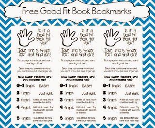 5 Finger Rule, Five Finger Rule, Good Fit Books, Just Right Books, Book Care, Family Literacy, Reading Anchor Charts, Elementary Library, Classroom Freebies