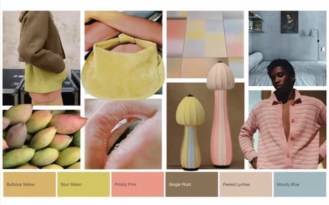 The trend forecasting firm released its projections for SS 2026 fashion, including muted tones and bright hues from Moody Blue to Sour Citrus. Pantone Trends, Pink Ginger, Cmf Design, Color Forecasting, Fashion Trend Forecast, Fashion Snoops, Spring Color Palette, Mood Colors, Color Trends Fashion