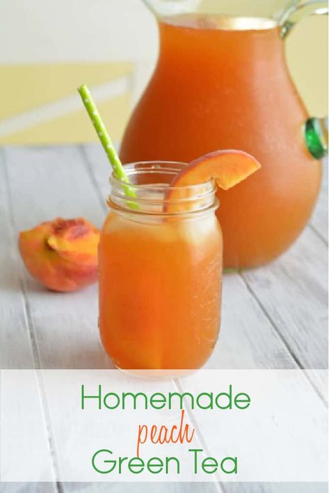 Peach Green Tea Recipe, Green Tea Lemonade, Sweet Tea Recipes, Peach Green Tea, Iced Tea Maker, Plat Vegan, Tea Drink Recipes, Green Tea Recipes, Iced Green Tea