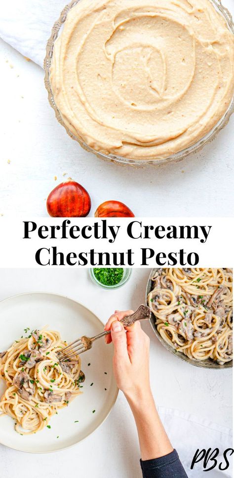 Vegan Chestnut Recipes, Chestnut Pasta, Pasta Dressing, Healthy Autumn, Crunchy Bread, Dream Restaurant, Chestnut Recipes, Breakfast Spread, Plant Based School