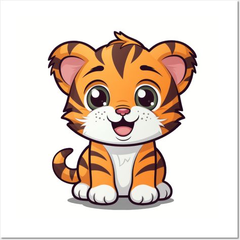 Get ready to fall in love with our Kawaii Tiger design! -- Choose from our vast selection of art prints and posters to match with your desired size to make the perfect print or poster. Pick your favorite: Movies, TV Shows, Art, and so much more! Available in mini, small, medium, large, and extra-large depending on the design. For men, women, and children. Perfect for decoration. Cute Tiger Drawing, Cute Tiger Cartoon, Kawaii Tiger, Tiger Cartoon, Tiger Drawing, Fav Products, Cartoon Tiger, Cute Tigers, Knitting Patterns Toys