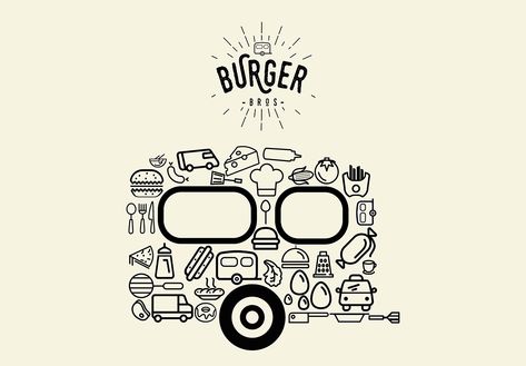 Burger Bro’s food truck are touring the UK and need a new look for their logo and identity. They would like a strong and simple brand, that reflects their homemade American burgers and fries! Create a brand style tile to showcase a new logo and accompanyi… Food Truck Packaging, Ideas For Food Truck, Burger Bros, Food Truck Design Logo, Food Truck Logo, Fire Truck Nursery, Trailer Logo, Burger Logo, Truck Nursery