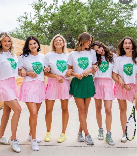 Perfect Match Pickleball Bachelorette Theme, Tennis Themed Bachelorette Party, Golf Theme Party Outfit, Tennis Bachelorette Party, Mom Prom, Tee Outfits, Bachelorette Theme, Tennis Party, Parties Ideas