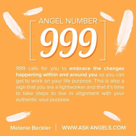 999 calls for you to embrace the changes happening within and around you so you can get to work on your life purpose. This is also a sign that you are a lightworker and that it’s time to take steps to live in alignment with your authentic soul purpose. ht #whatisthemeaningofthenumber5 Spirit Numbers, 999 Meaning, Angel Number 999, 999 Angel Number, Black Witches, Spiritual Care, Angel Signs, Divine Intervention, Numerology Life Path