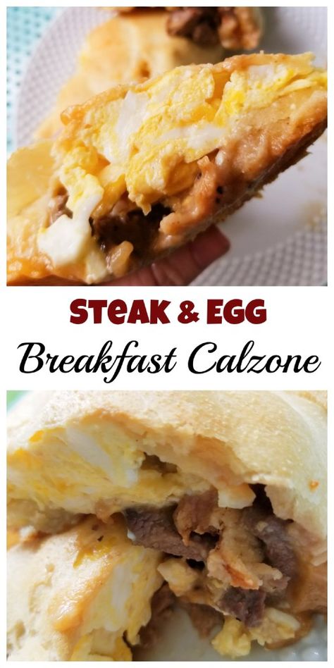 Cresent Roll Breakfast, Cheese Stuffed Biscuits, Easy Calzones, Calzone Recipes, Breakfast Steak, Stuffed Biscuits, Steak Eggs, Steak Breakfast, Rome Food