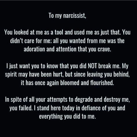 MyFalseTwinFlame on Instagram: “#Repost @myexisapsycopath @Regran_ed from @narcissistrecovery - You tried, but you failed... - #regrann #narcissist #narcissisticabuse…” Survivor Quotes, Narcissistic People, Survival Quotes, Under Your Spell, Narcissistic Behavior, Toxic Relationships, Sociology, Narcissism, True Quotes