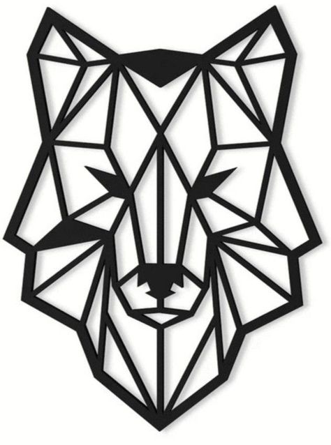 Line Art Wolf, Beginners Tattoo, Wormhole Tattoo, Geometric Art Animal, Seni Mural, Complete Tattoo, Wood Laser Ideas, Tattoo Machine Kits, Art Wolf