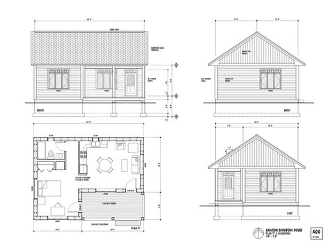 One Room House Layout | ... the maison scoudouc house plan c is designed as a small 624 sq ft one Tiny House Plans Free, One Room Houses, One Bedroom House Plans, How To Build A Log Cabin, One Bedroom House, Small Cottage House Plans, Shelter Design, Tiny House Plan, Cabin Floor