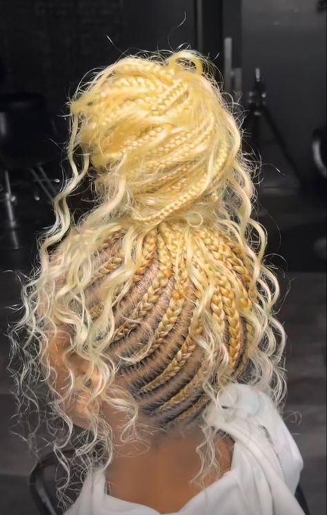 Blonde Braided Ponytail Black Women, Blonde Scalp Braids, Blonde Hair Braids Black Women, Braided Ponytail Black Women, Blonde Braids For Black Women, Blonde Braided Ponytail, Braids Into Ponytail, Ponytail Black Women, Baddie Black