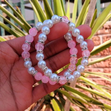 Sugar Rose Sparkle Bracelets 🍬🌹✨️ Elegance in Pink and Pearl - handcrafted with love by Marbles_Treasuree ✨️💗Perfect for a touch of class of any outfit • DM TO PLACE IN YOUR ORDERS If viewing follows:@marbles_treasuree for more styles & accessories!🌸beaded bracelets, necklaces,rings, and anklets.🫶🫶 IG:@marbles_treasuree📸 Marble Beads Bracelet, Sugar Rose, Sparkle Bracelet, Touch Of Class, Beads Bracelet, Ring Necklace, Anklets, With Love, Marble