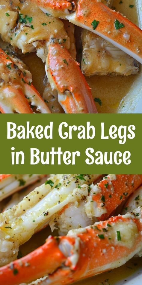 Indulge in the elegance of baked crab legs in a rich butter sauce! This delightful dish combines the natural sweetness of fresh crab with a fragrant blend of garlic, lemon, and herbs. Perfect for special occasions or a cozy evening, it’s as easy to prepare as it is impressive to serve. With just 10 minutes of prep and a total cook time of 25-30 minutes, you can delight your seafood-loving guests with succulent crab legs, complemented by silky butter for dipping. Elevate your dining experience tonight—your taste buds will thank you! 🦀🍋✨ #SeafoodLovers #CrabLegs #DinnerInspiration Dipping Sauce For Crab Legs Recipe, Steamed Crab Legs Recipe How To Cook, How To Cook Dungeness Crab, Crablegs Butter Sauce, Garlic Butter Crab Legs Recipes, Alaskan Crab Legs Recipes, Dungeness Crab Leg Recipes, Oven Crab Legs How To Cook, Baked Crab Legs In Butter Sauce