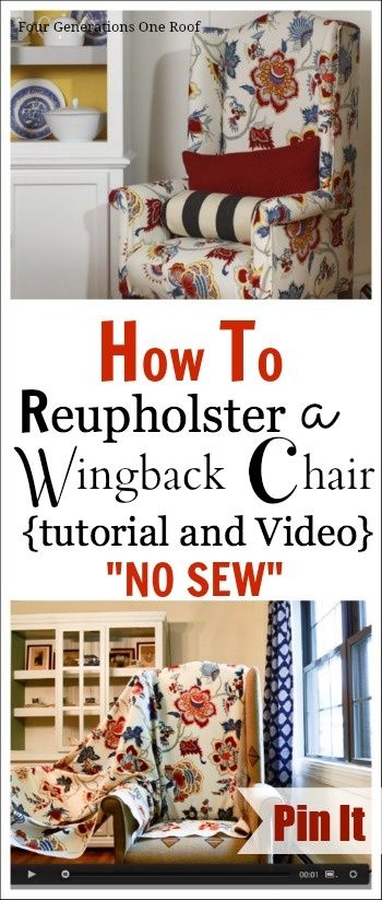 how to reupholster a wingback chair | REPINNED Reupholster Accent Chair Diy, Covering A Chair With Fabric, How To Reupholster A Chair With Nailheads, How To Cover A Chair With Fabric No Sew, How Much Fabric To Reupholster A Chair, Reappolster Chairs Diy, How To Reholposter A Chair, How To Upholster A Chair Seat, Reupholster Arm Chair