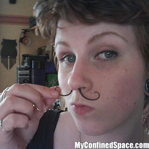 interesting..lol..septum piercing moustache??? Septum Piercing Mustache, Septum Mustache, French Mustache, Septum Bar, Body Modification, Piercing Ideas, Septum Piercing, Body Modifications, Body Mods