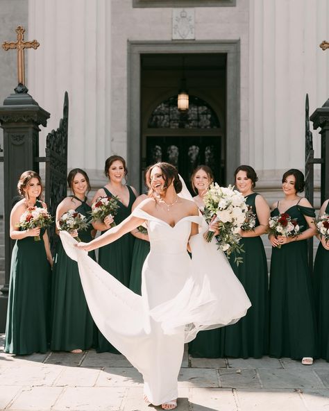 Bring on the enchanting greens ✨💚 Featuring our Chiffon bridesmaid dresses in Emerald #BIRDYGREY #birdyinthewild Bride: @anna.mcleod23 Photographer: @celestemckinley_photography Jewel Tone Bridesmaid Dresses, Jewel Tone Bridesmaid, Peacock Bridesmaid Dresses, Emerald Green Bridesmaid Dresses, Navy Bridesmaids, Bridesmaid Dresses Under 100, Birdy Grey, Navy Bridesmaid Dresses, Chiffon Bridesmaid Dresses