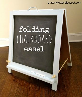 Folding Desktop Chalkboard Easel Diy Easel, Chalkboard Easel, Woodworking For Kids, Craft Show Displays, Craft Show Ideas, Chalkboard Paint, Gifts Baby, Kids Wood, White Gifts