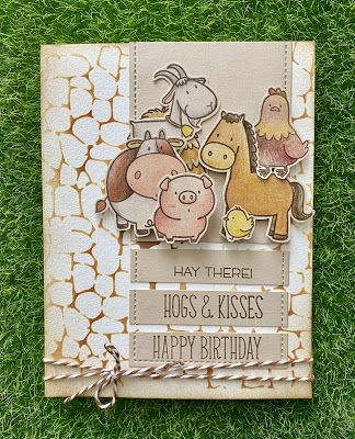 From the Whole Herd Birthday card Soap Techniques, Farm Cards, Wednesday Sketch, Simple Birthday Cards, Birthday Stamps, Simple Birthday, Mama Elephant, Mft Stamps, Sketch Challenge