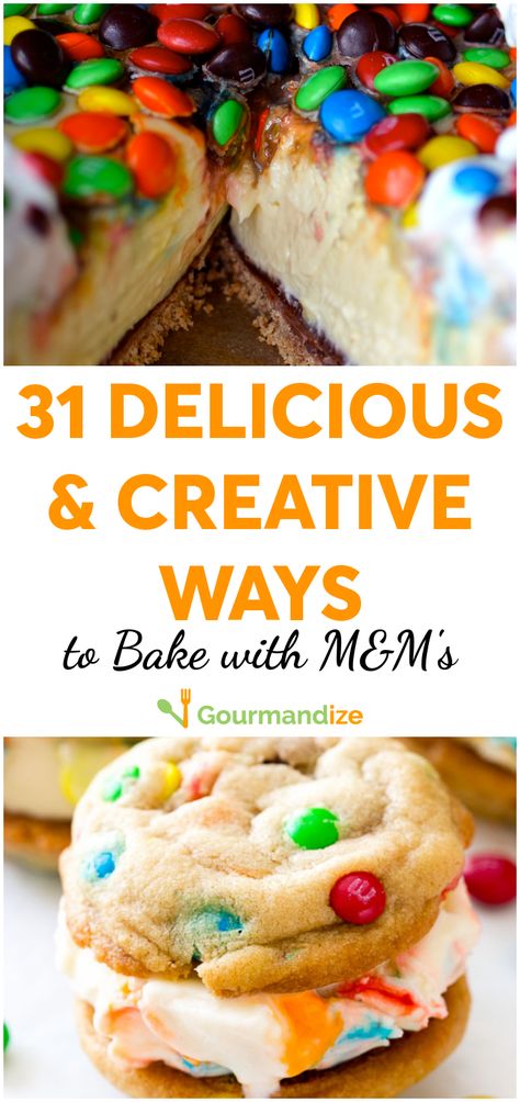 With 400 million M&Ms produced daily in the US, it's safe to say we love those little chocolate buttons! Try them in these delish desserts... M&m Recipes Baking, Pretzel And M&m Treats, M&m Ideas, Recipes With M & M's, M And M Desserts, M&m Treats, Desserts With M&ms, Recipes With M&ms, M M Desserts