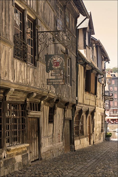 "Rue de la Prison in Honfleur" by Foto Martien on Flickr - Rue de la Prison, Honfleur, France...This street hasn't changed in 500 years. Honfleur France, Age Wood, Best Vacation Destinations, European Street, Wood House, Normandy France, Medieval Period, Best Vacations, France Travel