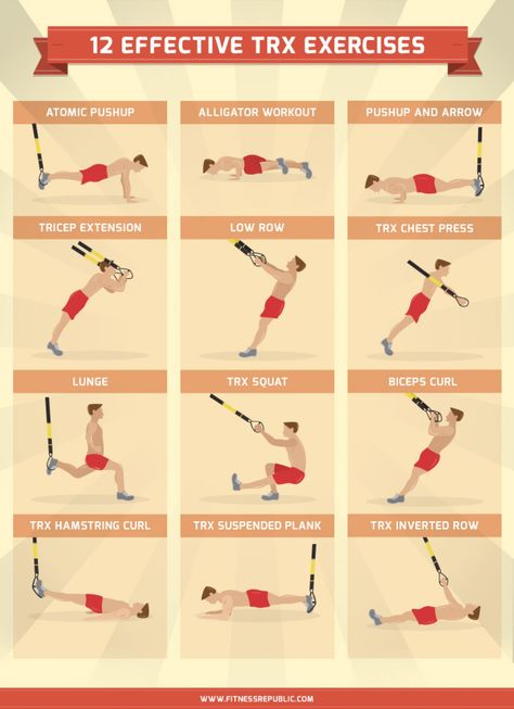 Trx Workout Programme | EOUA Blog Full Body Trx Workout, Trx Workouts For Women Beginners, Trx Back Exercises, Trx Workouts Routine, Trx Workouts For Women, Trx Workout Plan, Trx Gym, Suspension Workout, Trx Pilates