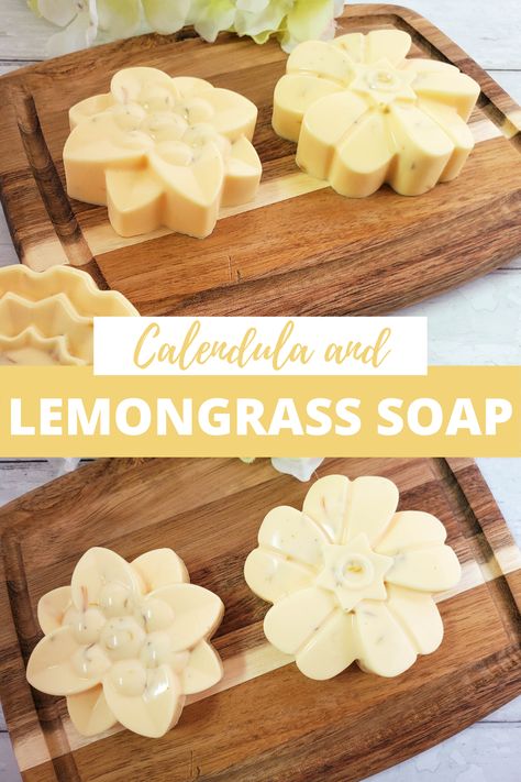 Calendula and Lemongrass Soap Antifungal Essential Oil, Diy Facial Scrub, Salt Scrub Diy, Lemongrass Soap, How To Make Soap, Homemade Beauty Recipes, Make Soap, Natural Beauty Recipes, Diy Lotion