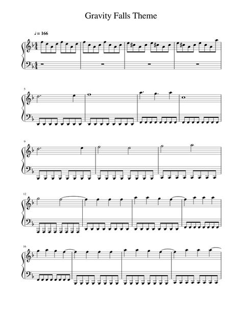 Download and print in PDF or MIDI free sheet music for Gravity Falls Theme by Misc Cartoons arranged by TheScratchMusician for Piano (Solo) Gravity Falls Opening, Gravity Falls Theme Song, Popular Piano Sheet Music, Piano Sheet Music Letters, Music Printables, Free Piano Sheets, Music Letters, Drum Sheet Music, Song Sheet