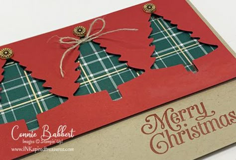 Saturday Blog Hop - O Christmas Tree - Inkspired Treasures Trees Cards, Plaid Christmas Card, Handcrafted Christmas Cards, Merry Christmoose, O Christmas Tree, Holiday Cards Handmade, Cards Homemade, Quilling Christmas, Simple Christmas Cards