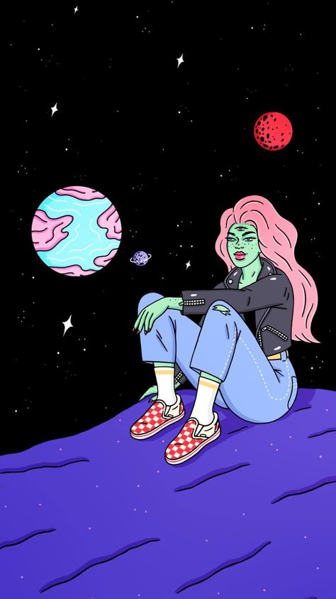 Wallpaper designed for @VansGirls on Ig Trippy Wallpaper, Alien Art, Arte Inspo, Art Wallpaper Iphone, Dope Art, Art Pop, Trippy Art, Hippie Art, Iphone Background