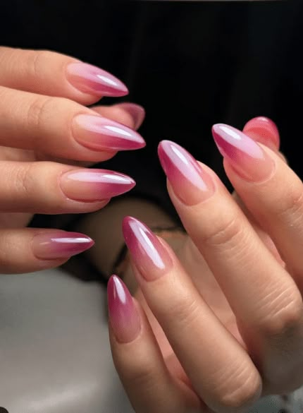 nude pink ombre claw nails. soft pink neutral nails. Ombre Pink Tip Nails, Ombre Fill In Nails, Chrome On Different Colors, Rose Blush Nails, Pink Tip Ombre Nails, Hombre Pink Nails, Nail Inspo Almond Ombre, Nude Pink Ombre Nails, Neutral Aura Nails