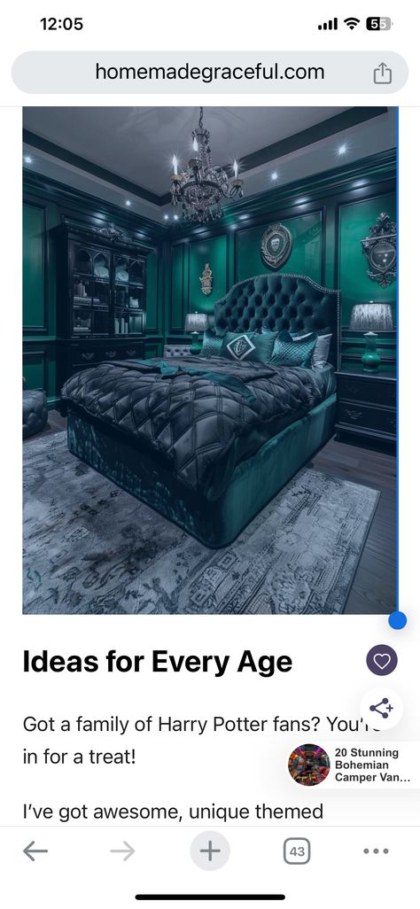 Harry Potter Inspired Bedroom Aesthetic, Slytherin Dorm Room Ideas, Slytherin Themed Bedroom, Slytherin Inspired Bedroom, Slytherin Dorm Room, Harry Potter Bedroom Ideas, Harry Potter Inspired Bedroom, Slytherin Bedroom, Slytherin Room