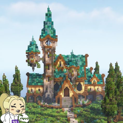 Fantasy Manor, Big Minecraft Houses, Minecraft Videos, Minecraft Construction, Stone Pathway, Minecraft House, Pocket Edition, Minecraft Architecture, Minecraft Builds