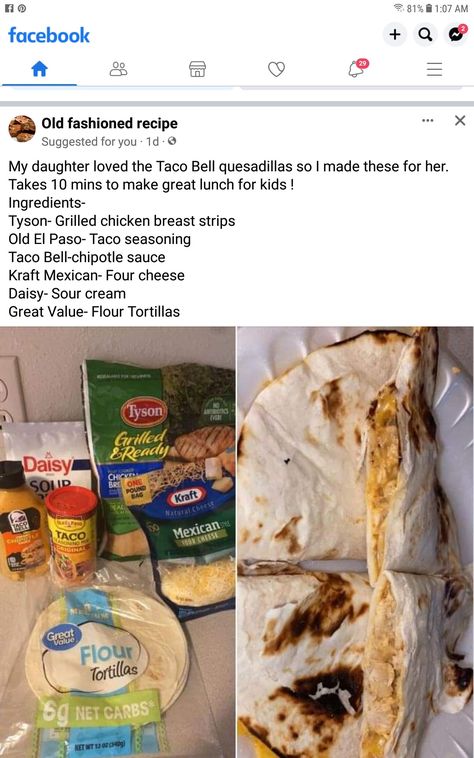 Easy Meals Healthy, Taco Bell Quesadilla, Grilled Chicken Strips, Daisy Sour Cream, Meals Healthy, Easy Healthy Meal Prep, Healthy Choice, Chicken Strips, Food Recepie