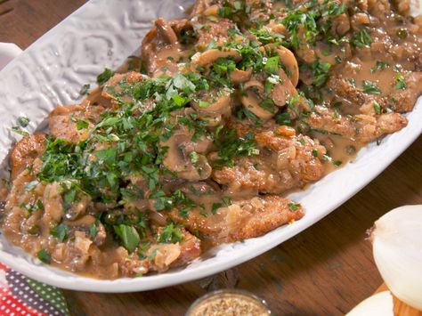 Veal Scaloppine with Mushroom Marsala Sauce recipe from Nancy Fuller via Food Network Scallopini Recipes, Veal Scallopini Recipes, Marsala Sauce Recipe, Mushroom Marsala Sauce, Veal Dishes, Farmhouse Rules Recipes, Veal Marsala, Mushroom Marsala, Nancy Fuller