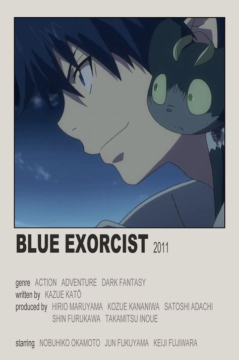 Minimalist Anime Poster, Poster Polaroid, Minimalist Anime, Blue Exorcist Anime, Fantasy Demon, Exorcist Anime, Film Posters Minimalist, Animes To Watch, Poster Anime