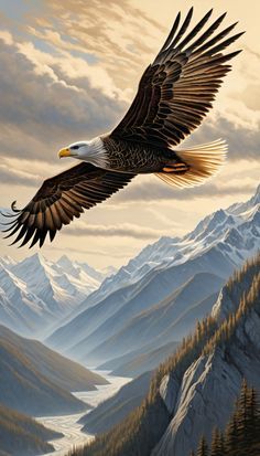 Eagle Phone Wallpaper, Pictures Of Eagles, American Eagle Art, Eagle Soaring, Eagle Painting, Eagle Wallpaper, Eagle Pictures, Flying Eagle, Eagle Art