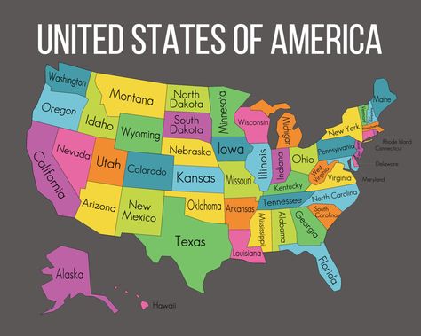 Usa Map With States, America Washington, Free State, United States Map, Usa States, Usa Map, U.s. States, State Map, Travel Maps