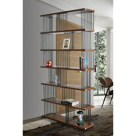 The open shelving is perfect to display collectibles and treasured objects or media like records or art books. Whether housing supplies in the study or serving as a console table in the entryway, this versatile bookcase brings both fashion and function to any space. At the same time, the open shelving can as room divider. The open frame for a vintage vibe this design offers ample display space while helping you make the most of your square footage.Plus, solid connection and exquisite craftsmansh Library Room Cozy, Art Deco Bookshelf, Modern Organic Interior Design, Library Room Design, Entrance Landscaping, Organic Interior Design, Room Divider Shelves, Home Library Rooms, Driveway Entrance