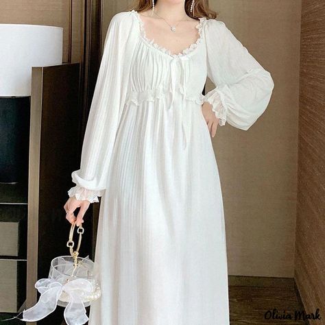 Olivia Mark - Comfortable Royal Nightsuit White Nightdress, Cotton Nightgown, Lace Nightgown, Nightgowns For Women, Women Nightwear, Sleepwear Sets, Princess Style, Women Sleeve, Nightgowns