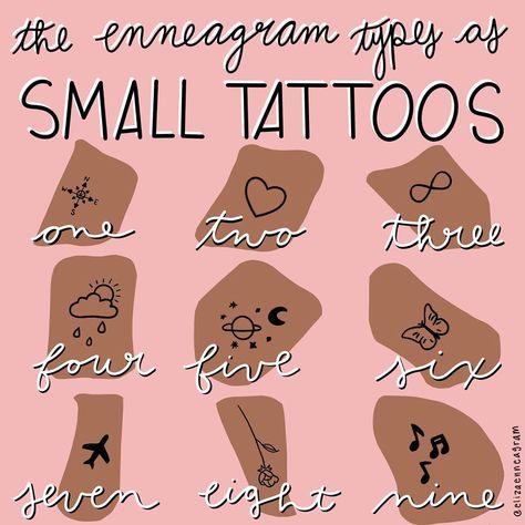 Kendra Eliza’s Instagram profile post: “The enneagram types as small tattoos! Anyone here have a tattoo?? I only have one, but I’m planning to get another sometime soon! . This…” Enneagram Tattoo, The Enneagram, Enneagram Types, A Tattoo, I Tattoo, Small Tattoos, Tatting, Instagram Profile, How To Plan