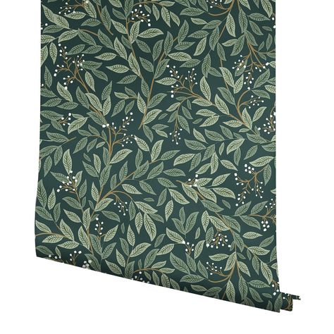 Lush and verdant, Willowberry features vines of greenery that are dotted with berries. This Willowberry Peel & Stick Wallpaper measures approximately 20.5 inches wide by 20 feet long, covering About 34.2 square feet per roll. Unexpected Beauty, Ivy Vine, Commercial Wallpaper, Prints Vintage, The Company Store, York Wallcoverings, Peel And Stick Vinyl, Peel Stick Wallpaper, Emerald Color