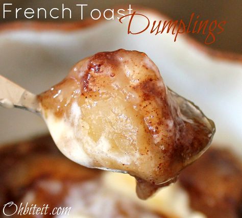 ~French Toast Dumplings..simmered in Maple Syrup! Grands Biscuits, What's For Breakfast, Dessert Bar, Breakfast Foods, Breakfast Time, Breakfast Treats, Breakfast Dishes, Yummy Breakfast, Om Nom