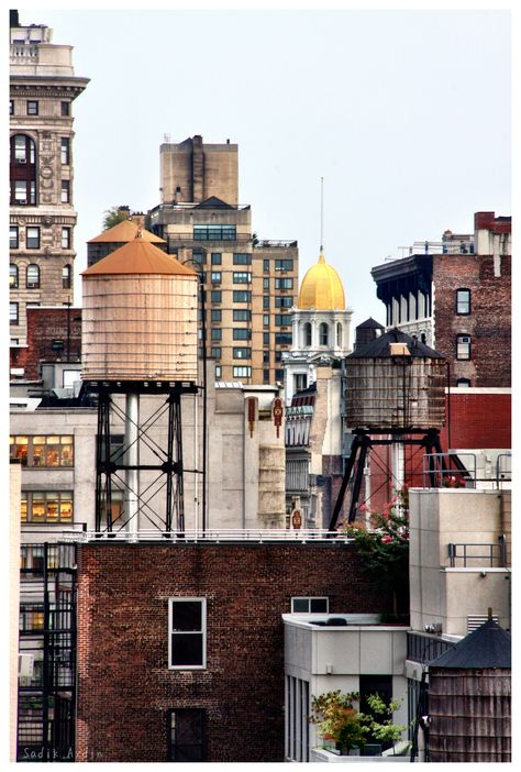 New York City Rooftop Water Tanks New York Reference Photo, Nyc Rooftop Aesthetic, Building Rooftop, New York City Rooftop, City Reference, Rooftop City, New York Rooftop, City Rooftop, Nyc Rooftop