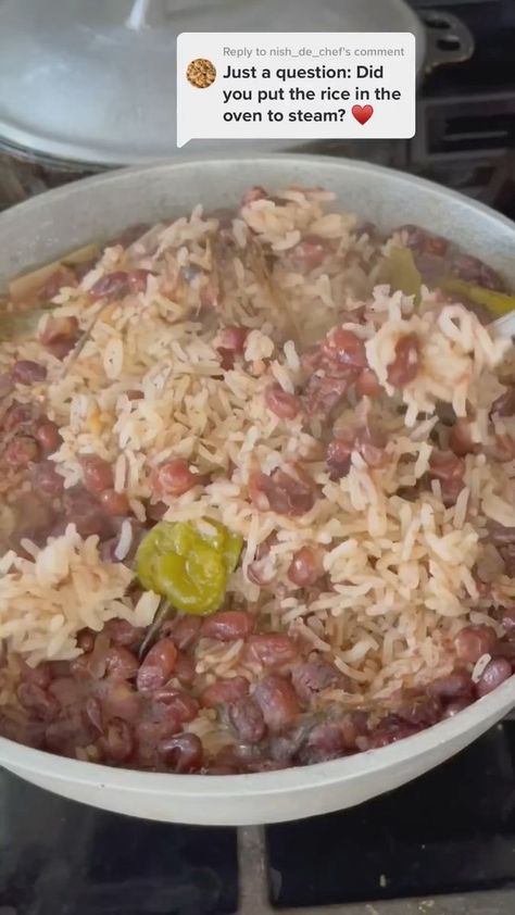 Jaincredibles on Reels | Best Jamaican Rice And Peas Recipe, Jamaican Rice And Beans, Jamaican Rice And Peas Recipe, Soul Food Recipe, Rice And Peas Jamaican, Holiday Rice, Easy Rice Side Dishes, Jamaican Rice And Peas, Jamaican Recipe